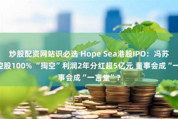 炒股配资网站识必选 Hope Sea港股IPO：冯苏军家族控股100% “掏空”利润2年分红超5亿元 董事会成“一言堂”？